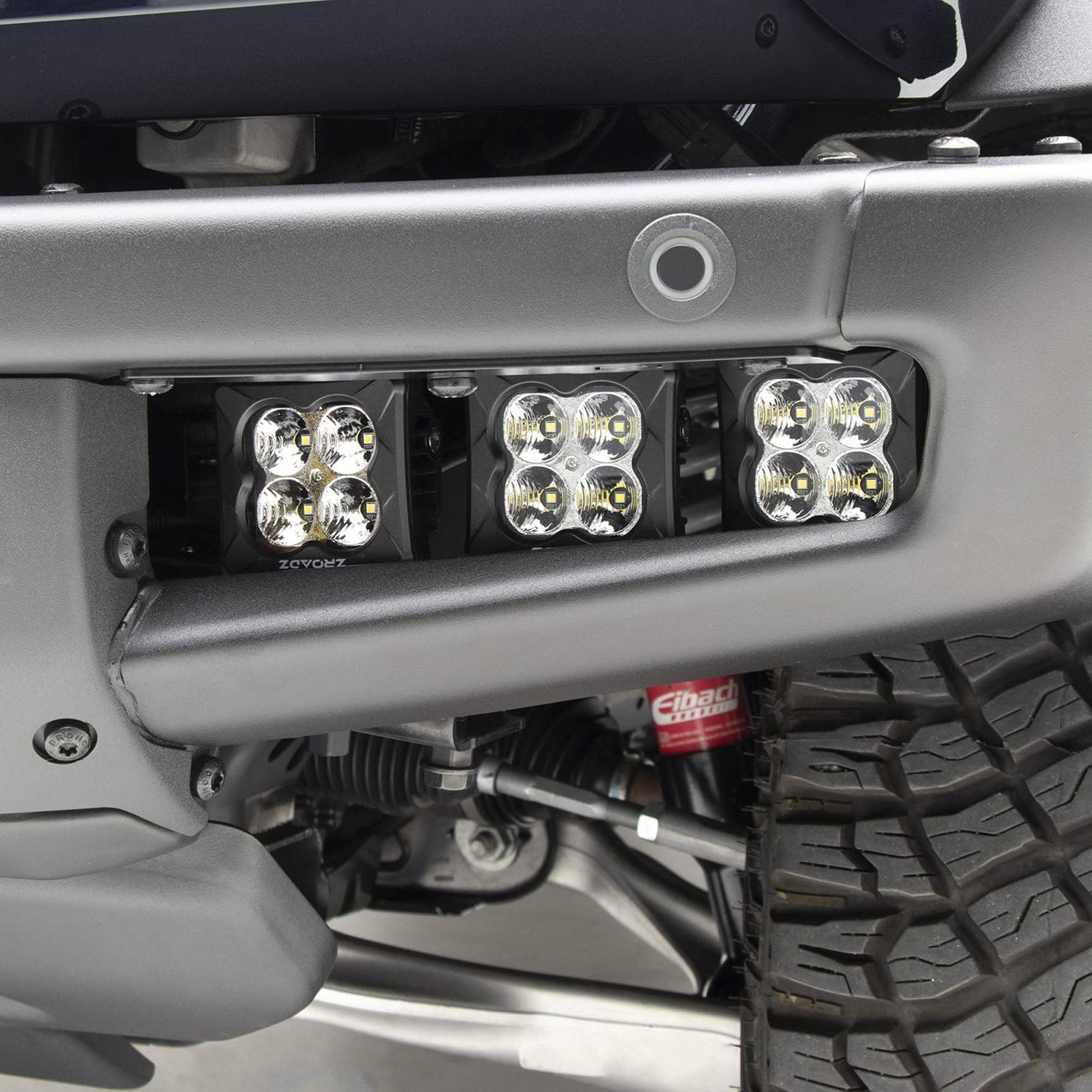 ZROADZ T-REX Z325401 Front Bumper OEM Fog LED Bracket 2021-2022 Ford Bronco Black