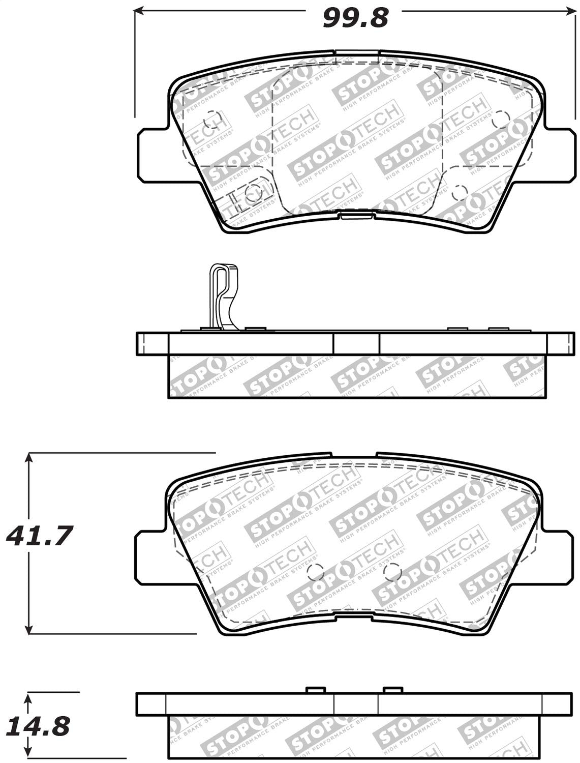 Brake Pads StopTech 305.14450 Street Select with Hardware