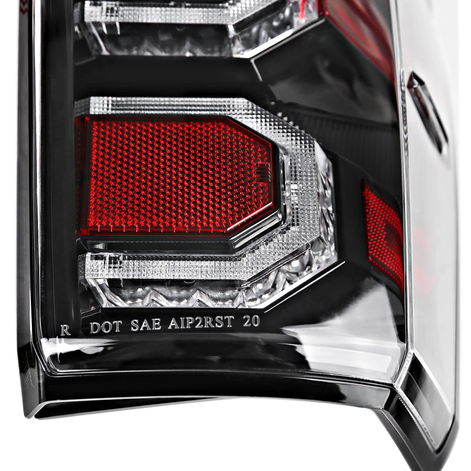 Matte Black LED Tail Lights w/White LED Light Bar SPEC-D TUNING Compatible with 2016-2022 Toyota Tacoma, Left + Right Pair Assembly