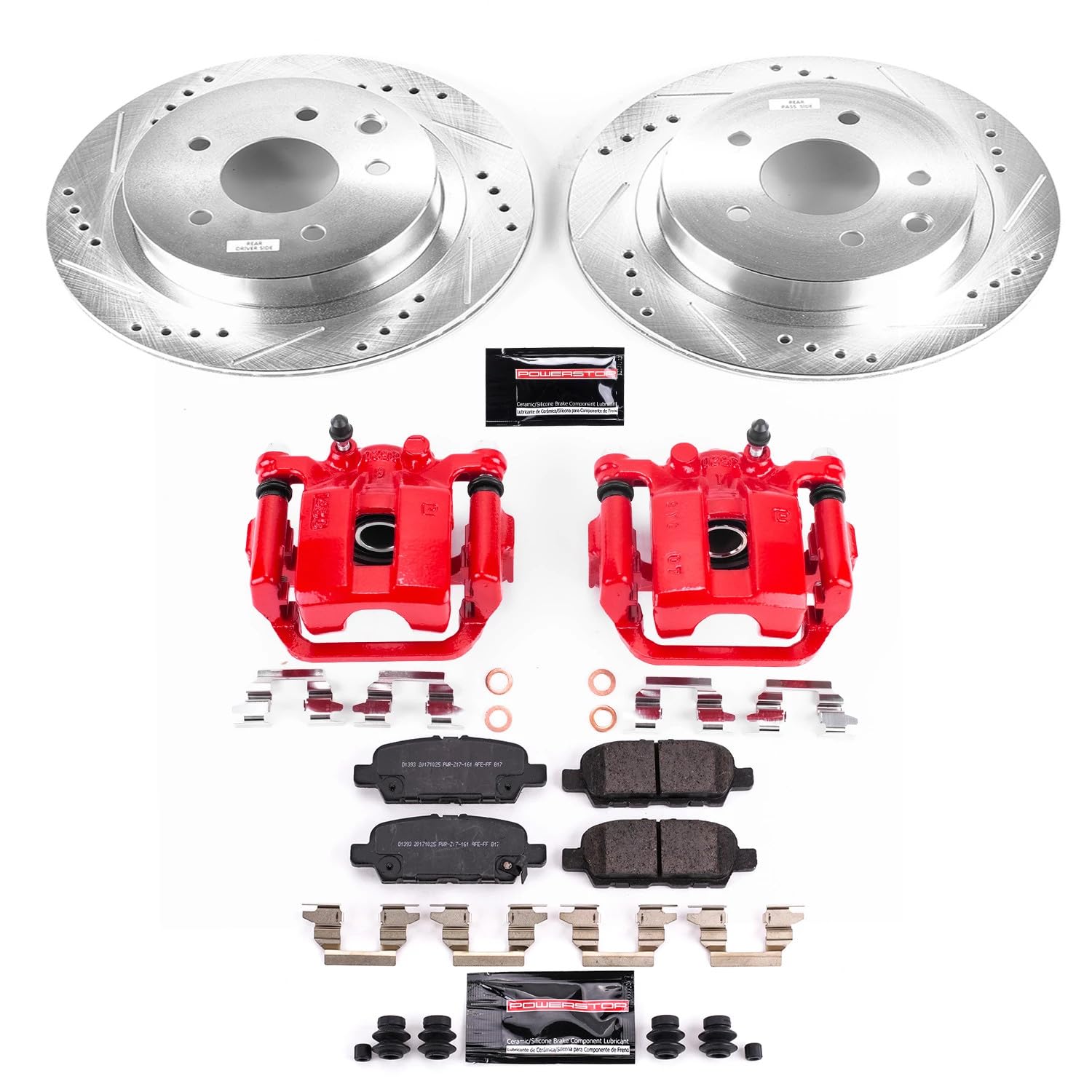 Power Stop Z23 Evolution Sport Rear Brake Caliper Kit- Brake Pads, Brake Rotors and Brake Calipers