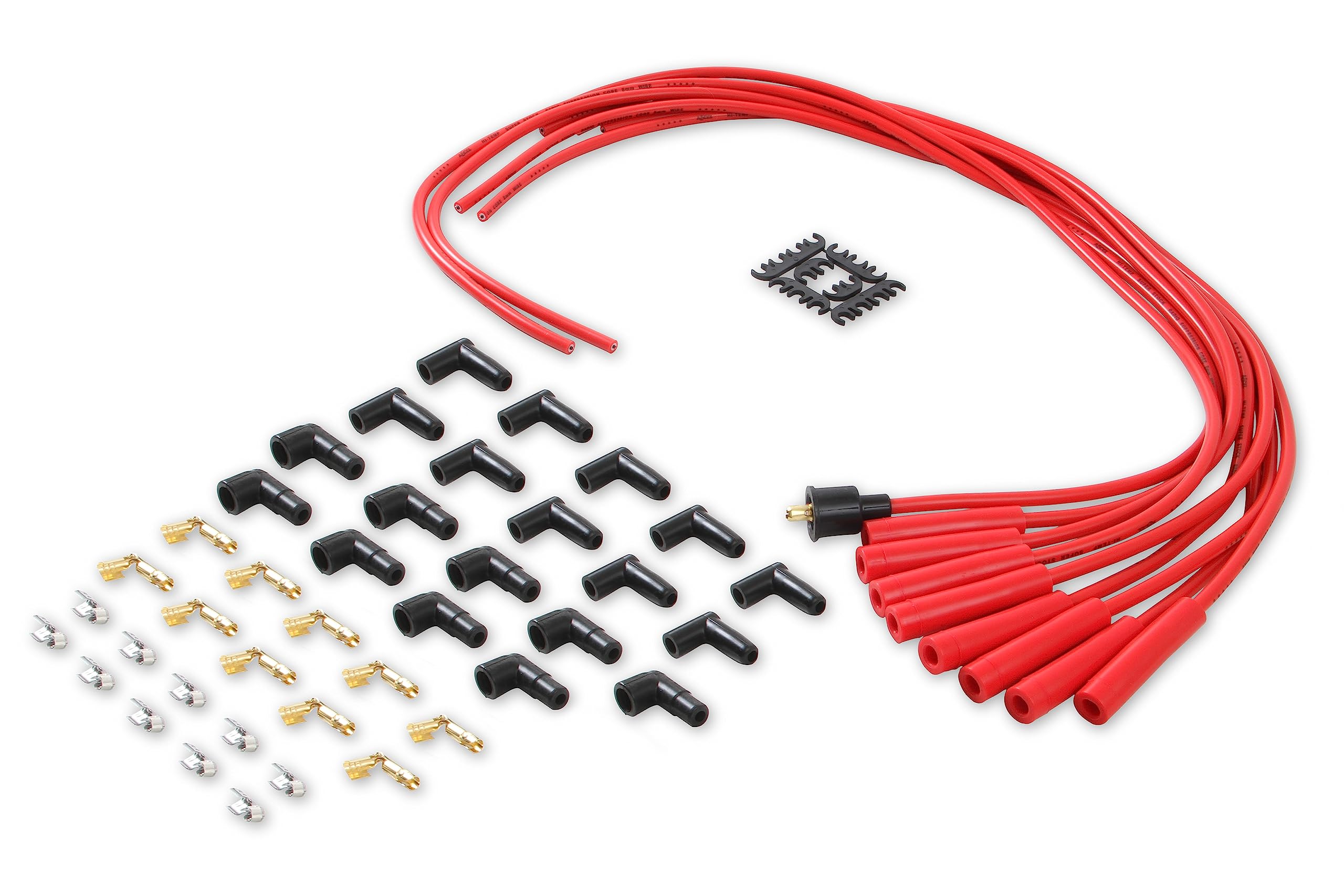 Spark Plug Wire Set ACCEL 4040R - 8mm - Red Wire with Red Straight Boots