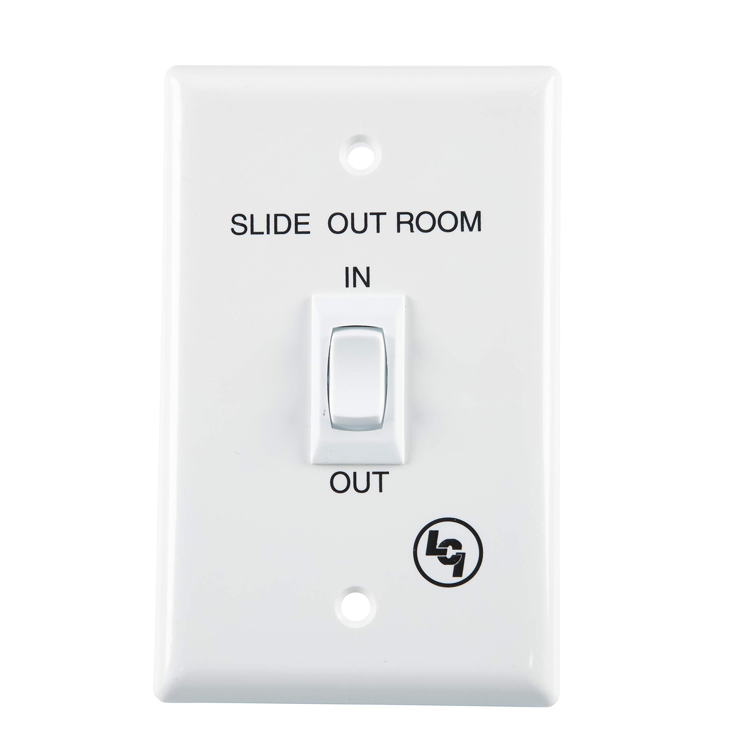 In-Wall Lippert Replacement Interior In/Out Switch Assembly with 3 Connectors on the Back for RV Slide-Out Systems, White - 120639