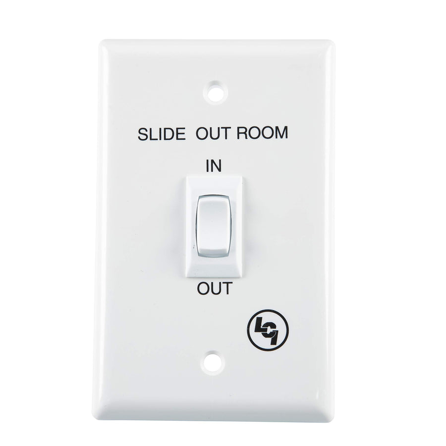 In-Wall Lippert Replacement Interior In/Out Switch Assembly with 3 Connectors on the Back for RV Slide-Out Systems, White - 120639