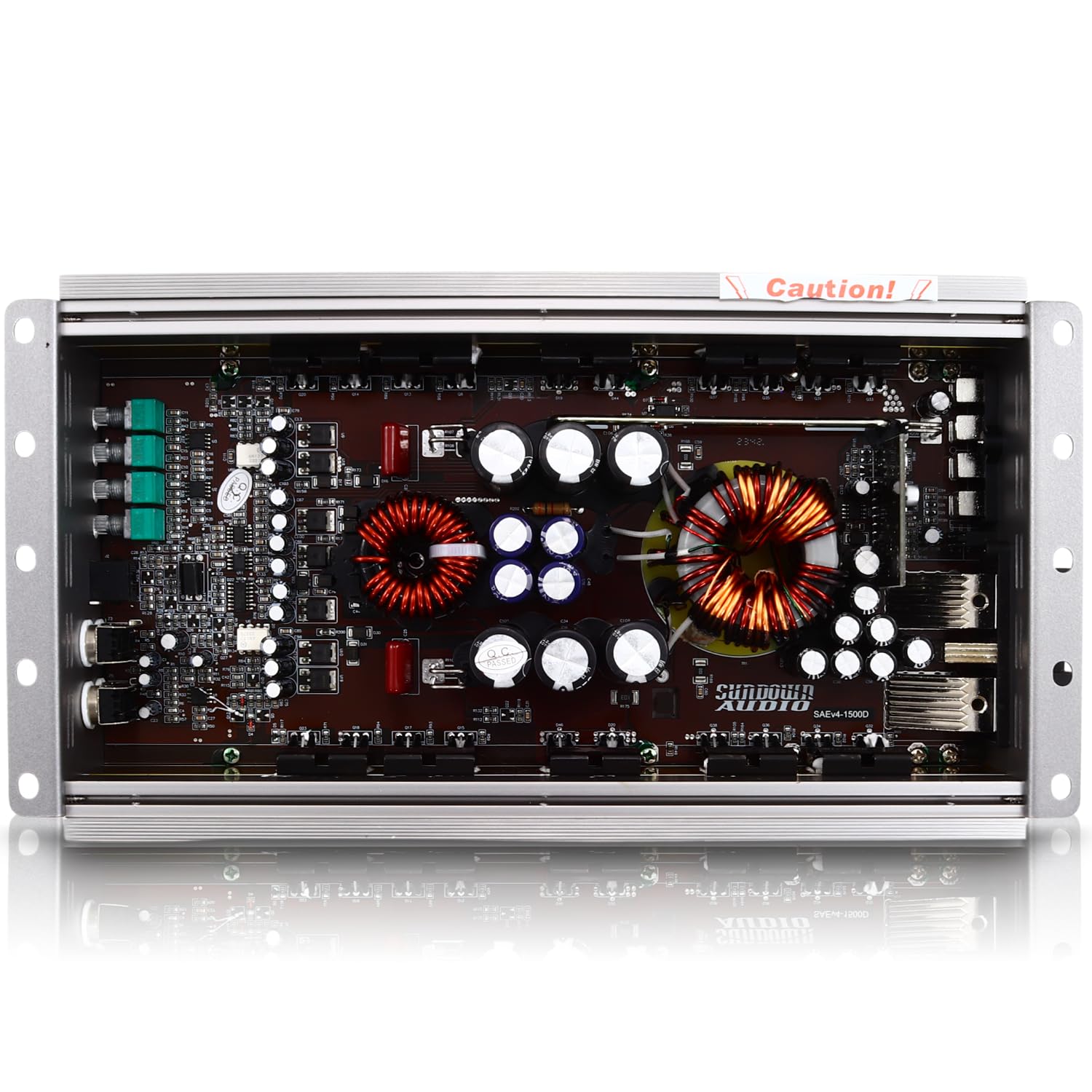 Sundown Audio Class D SAEv4-1500D Monoblock Amplifier - 1500W RMS @ 1? - High-Power Car Subwoofer Amp with Dual MOS-FET, Advanced Filters, Heavy Duty Heat Sink, & Remote Bass Control