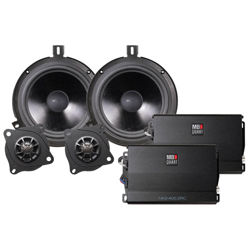 MB Quart 800W MBQJK-STG2AH-1 STAGE 2 Jeep JK Car Audio Upgrade Kit with Amplifier, 2-Speaker Set, Titanium Tweeters, For Aftermarket Source Unit