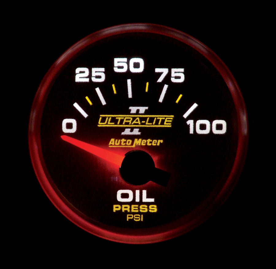 Auto Meter Ultra-Lite II 2-1/16" 0-100 PSI Short Sweep Electric Oil Pressure Gauge 4927