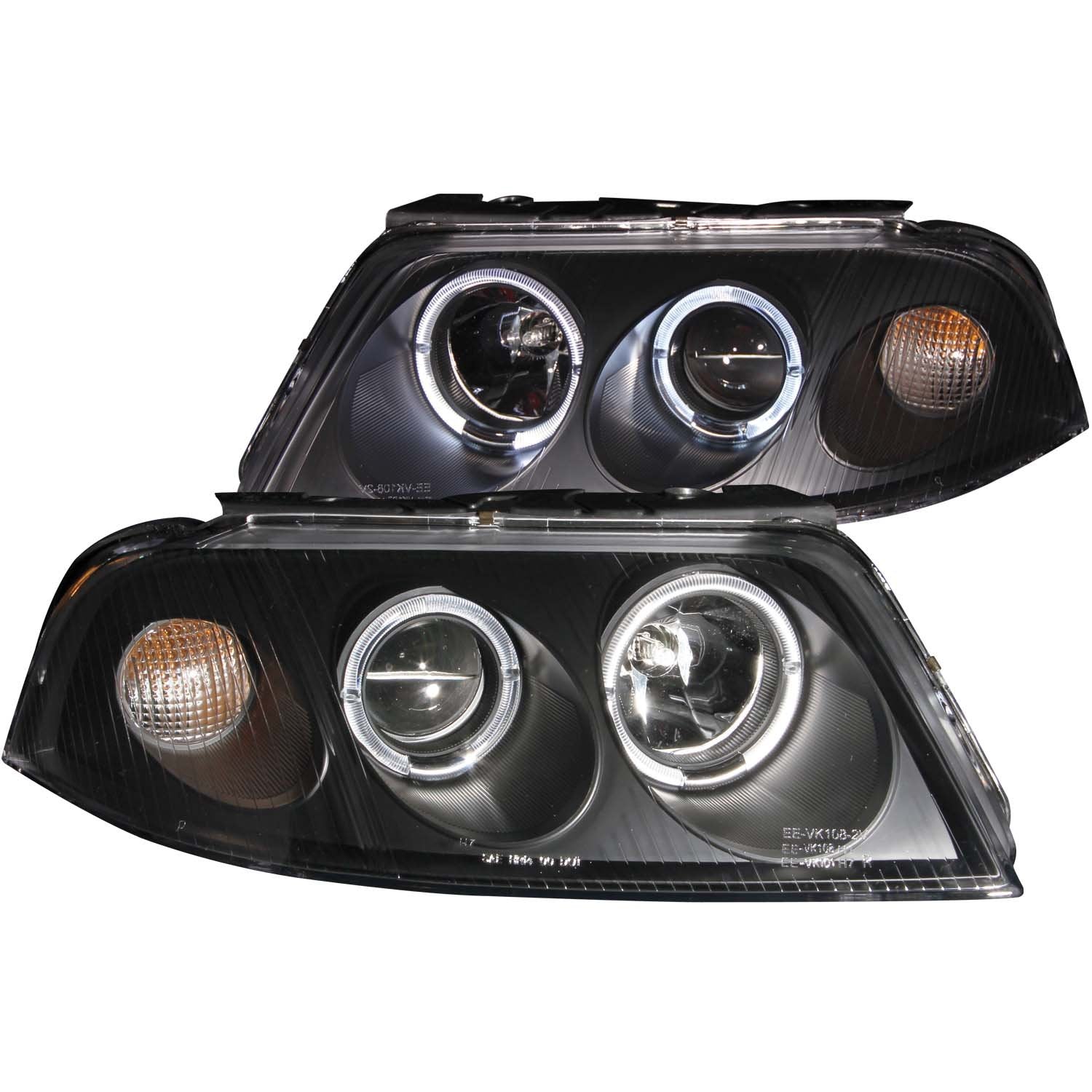 Halogen Projector Headlight AnzoUSA 121357 for Volkswagen Passat Black/Clear