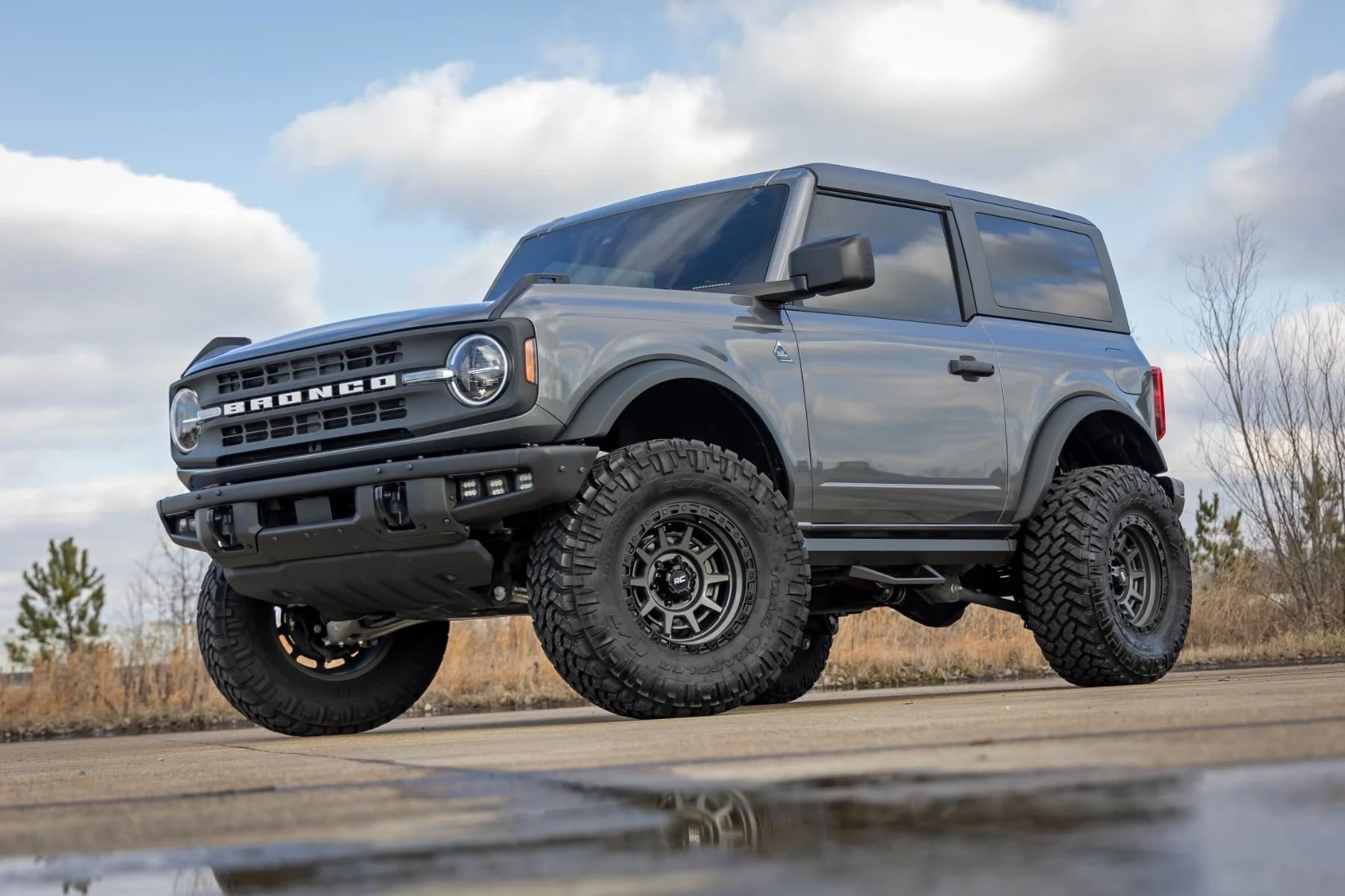 Rough Country Aluminum SRL2 Side Steps for Ford Bronco (2021-2025) 2-Door - Modular Running Boards with Adjustable Step Placement