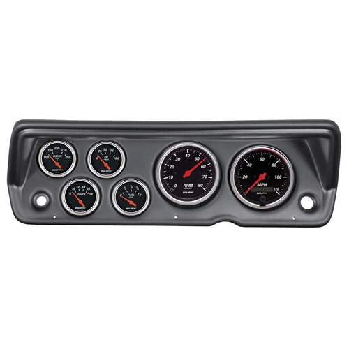 Auto Meter Gauge Kit 7031-DB, 6 Pc, Abody/Duster/Demon/Dart 70-76, Tach/Mph/Fuel/Oilp/Wtmp/Volt, Db