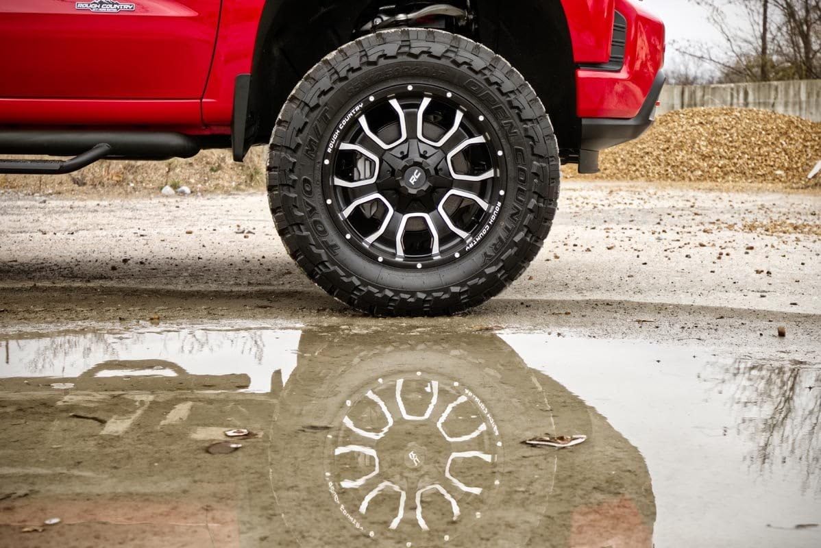One-Piece Rough Country 93 Series Aluminum Wheel - 20x10, 6x5.5"/6x135mm Bolt Pattern, +0mm Offset, Matte Black