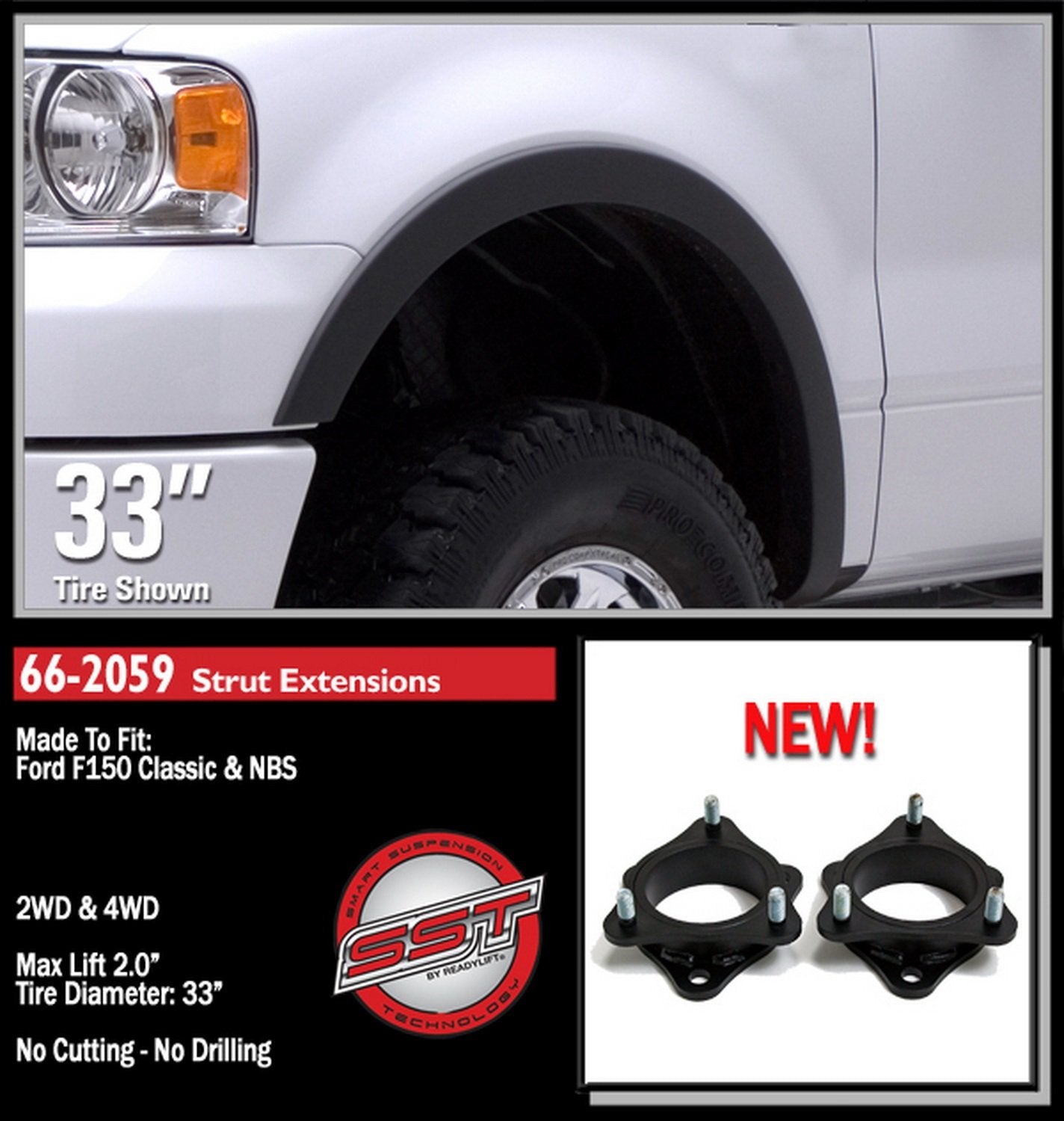 66-2059 Readylift 2.0" Front Leveling - Ford F-150 Mark LT 2004-2014