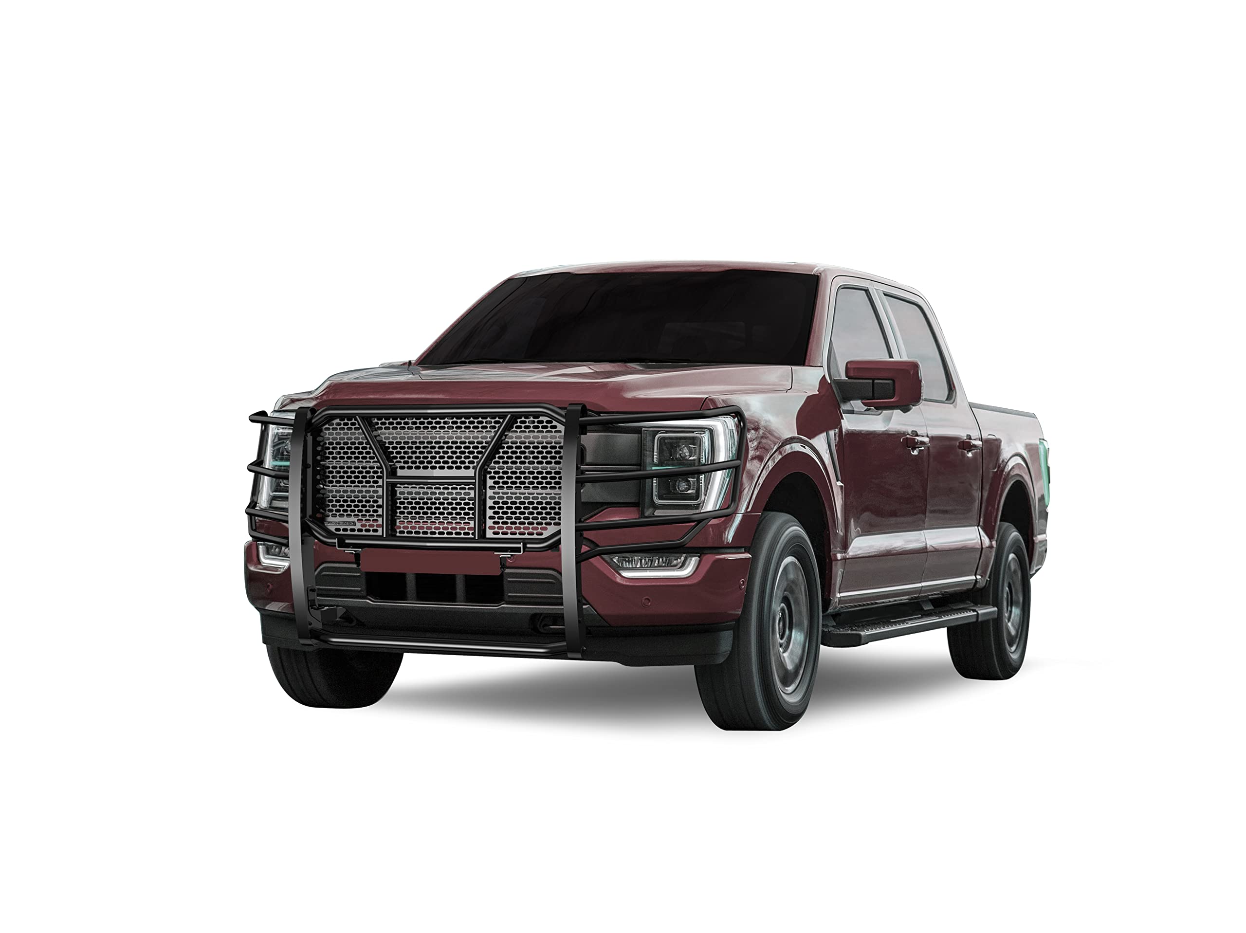 RUGGED Black Horse Heavy Duty Grille Guard Modular Black Compatible with 2021-2024 Ford F-150-RU-FOF116-B