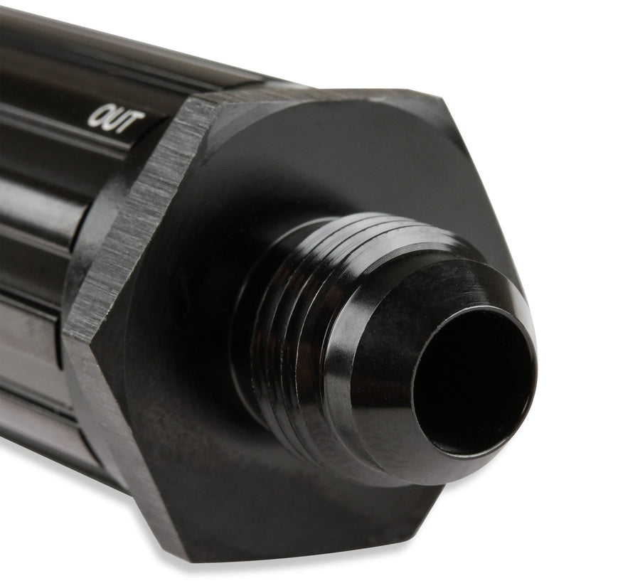 2006-BL Mr. Gasket -6 AN Male Fuel Filter 30 Micron - Black