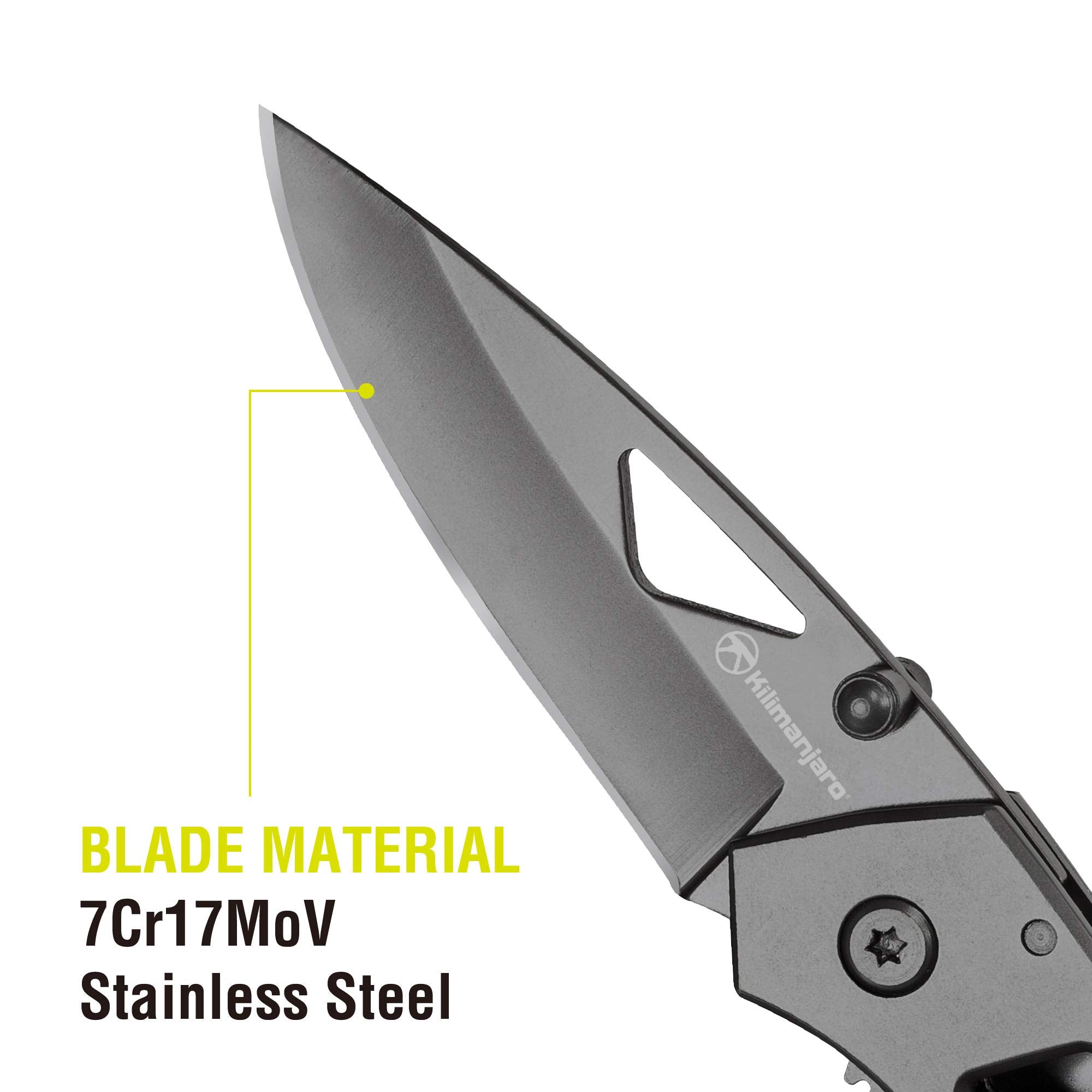 Kilimanjaro 6-Inch Vertice Folding Knife – 2.6" Drop Point 7Cr17MoV Stainless Steel Blade, Titanium Nitride Finish, Dual Thumb Stud, Liner Lock – 910061