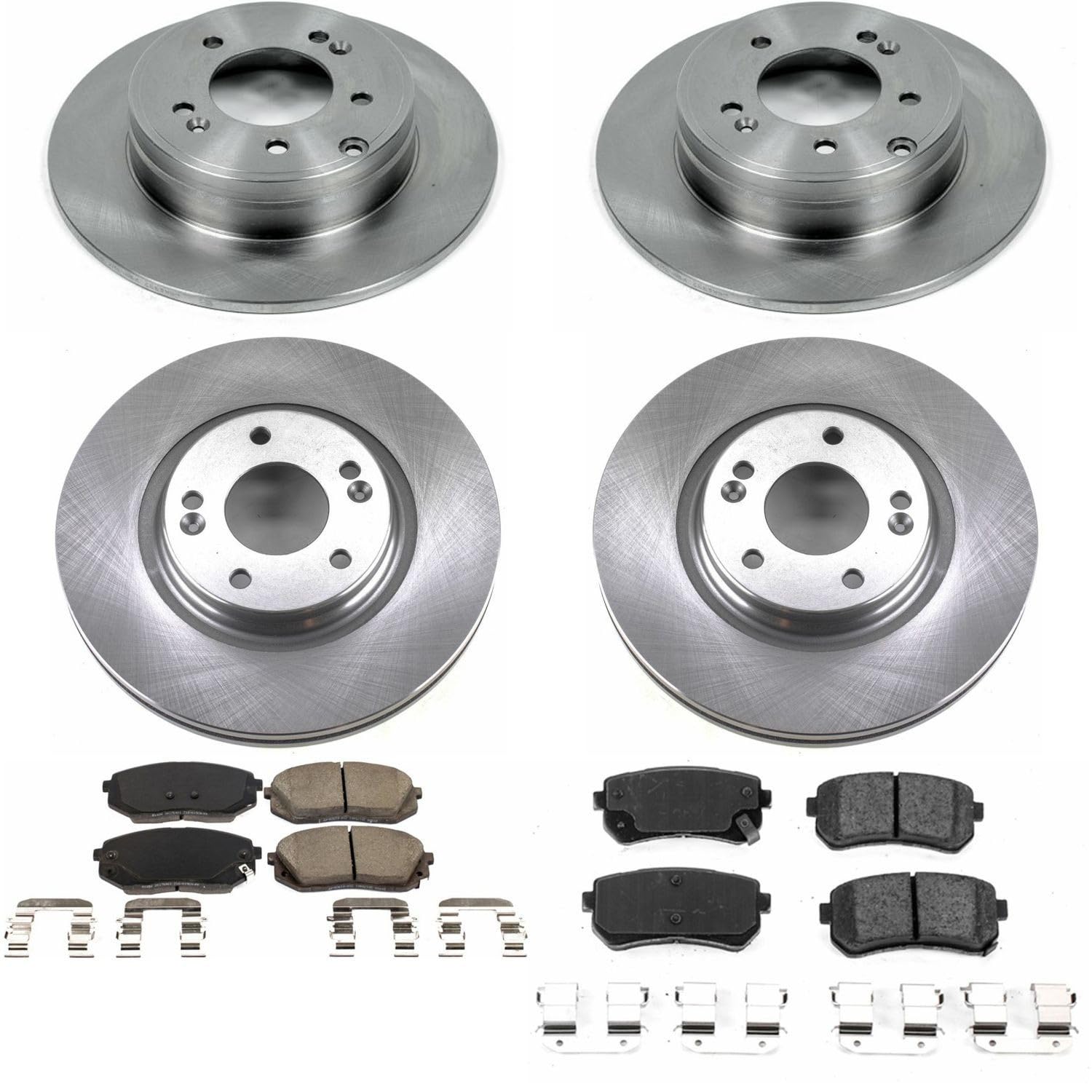 Brake Kit Power Stop For 2016-2018 Hyundai Sonata | 2016-2020 Kia Optima [Model Specific] Front and Rear Autospecialty Replacement OE Brake Rotors & Ceramic Brake Pads KOE7522