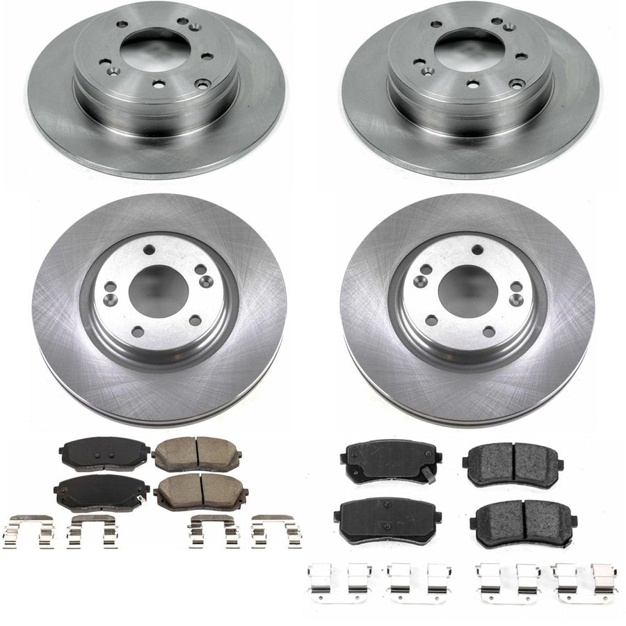 Brake Kit Power Stop For 2016-2018 Hyundai Sonata | 2016-2020 Kia Optima [Model Specific] Front and Rear Autospecialty Replacement OE Brake Rotors & Ceramic Brake Pads KOE7522