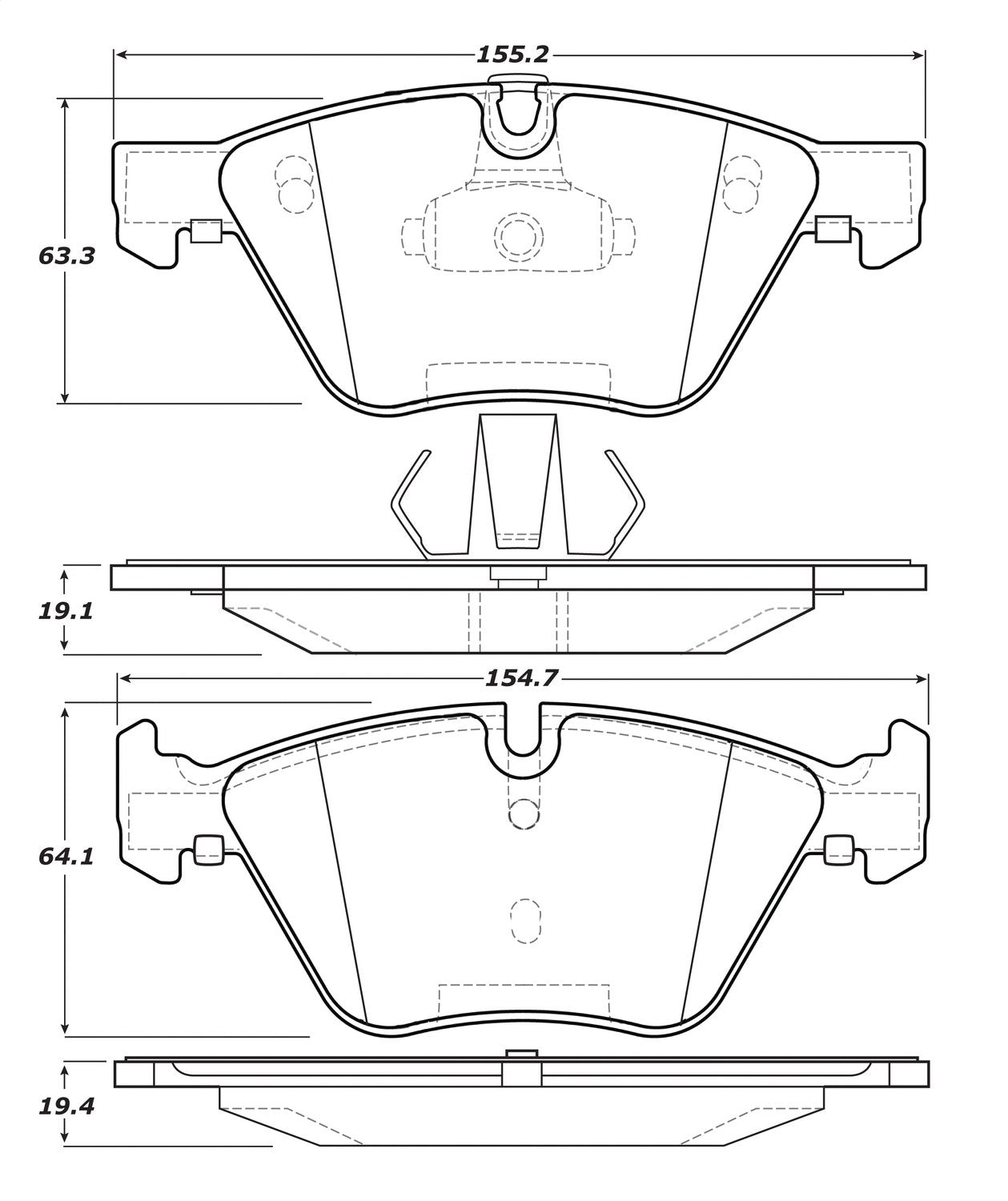 Front StopTech 308.10610 Brake Pads with Shims and Hardware Street