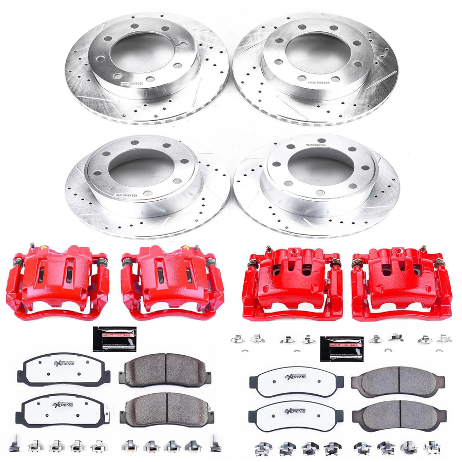 Power Stop Z23 Evolution Sport KC5854 1-Click Brake Kit with Powder Coated Calipers (Brake Pads, Drilled/Slotted Rotors) For Acura TL 2009-2014 [Model Specific]