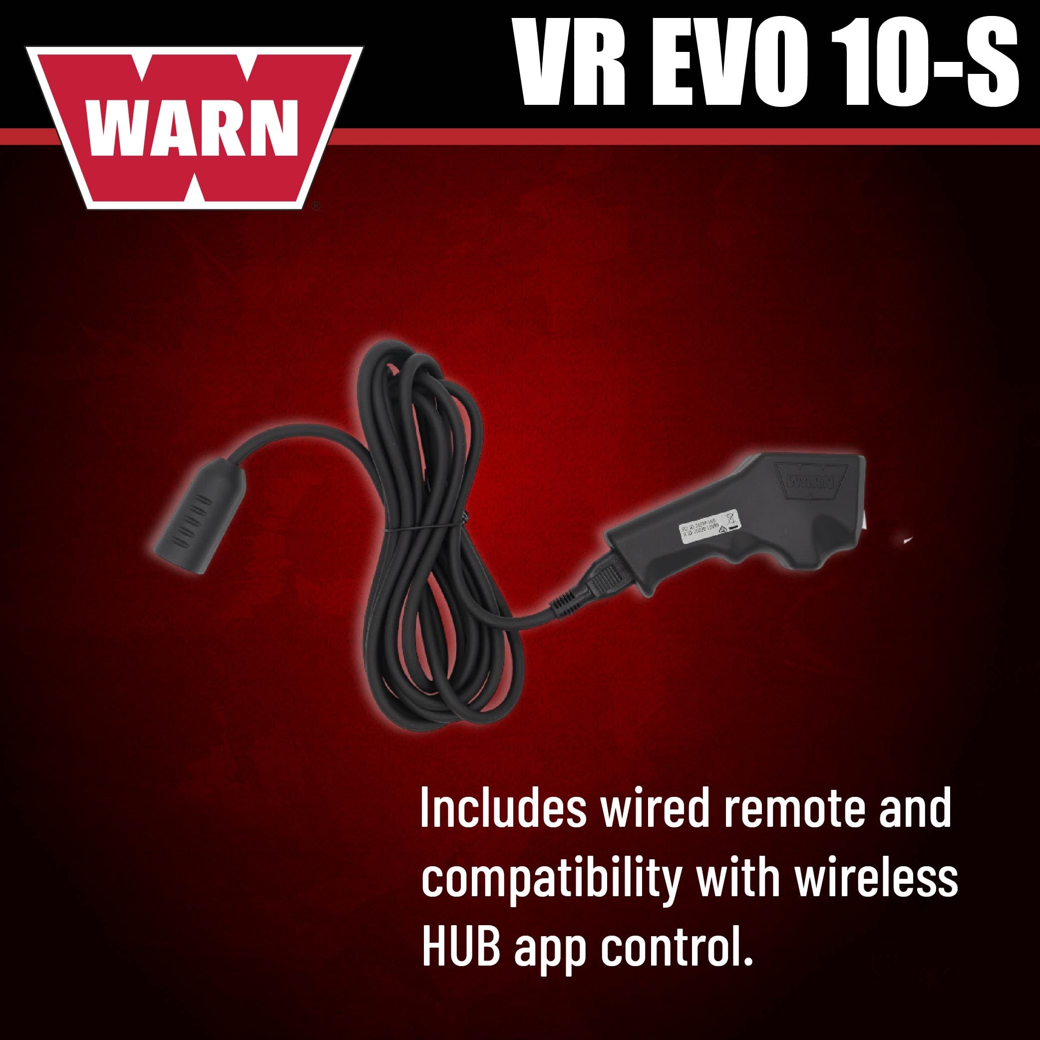 10-S WARN VR EVO Electric 12V Winch – 10,000 lb Pull Capacity, Synthetic Rope, IP68 Waterproof, High-Performance Off-Road Recovery Winch for Trucks, Jeeps, and SUVs