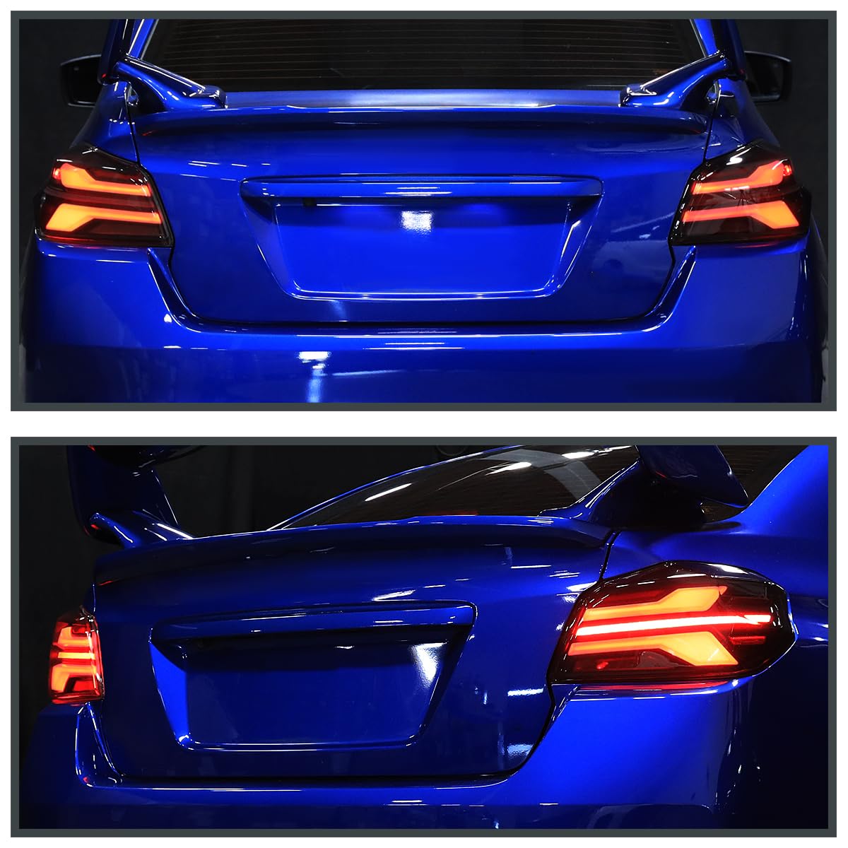 Full LED Black Smoke Red Tail Lights w/Sequential Signal, SPEC-D TUNING Startup Animation Compatible with 2015-2021 Subaru WRX and WRX STI