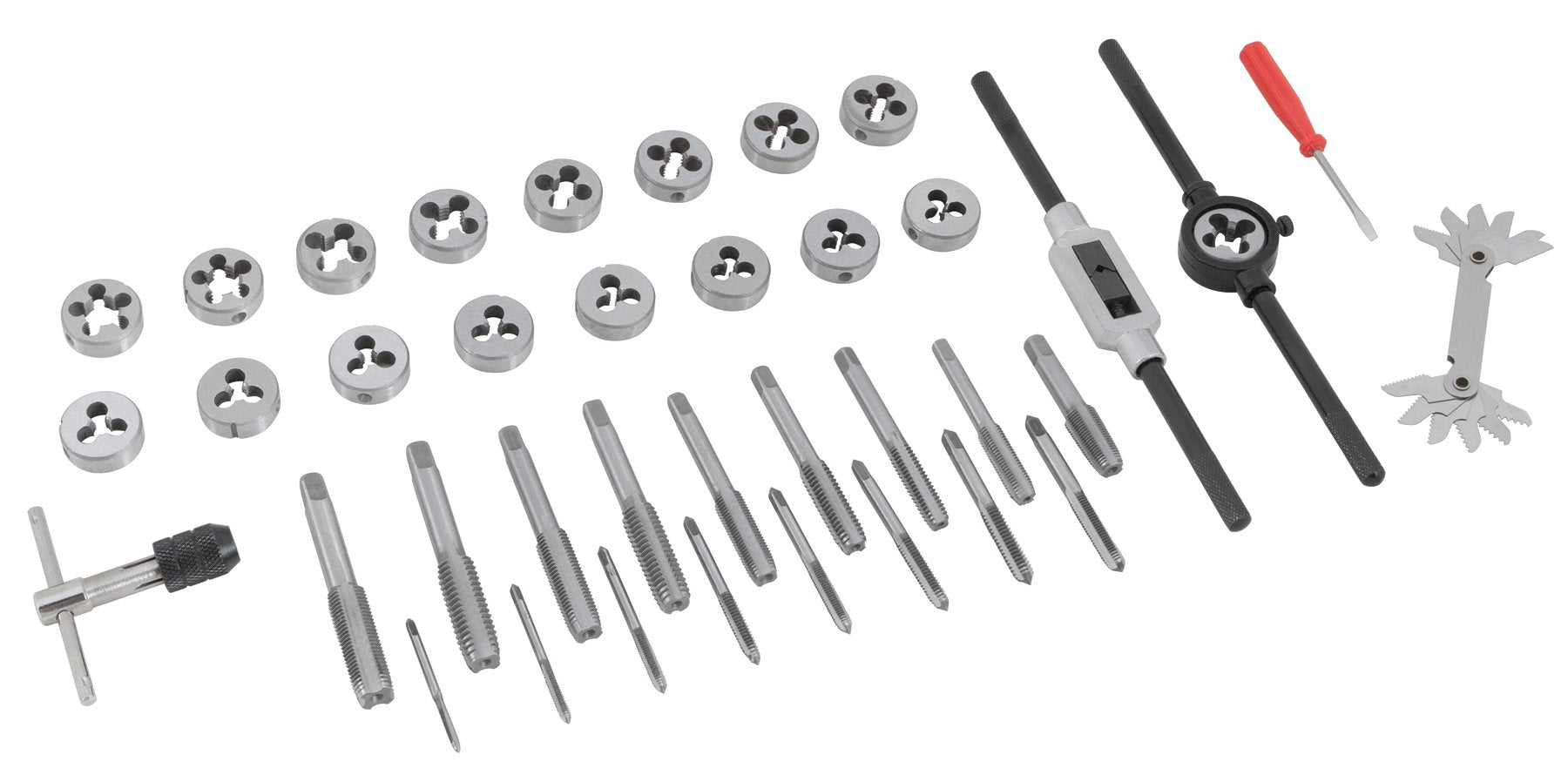 40-Piece Performance Tool W4002DB Metric Tap And Die Set | Coarse and Fine Threads | Essential Threading Rethreading Tool Kit with Accessories and Storage Case