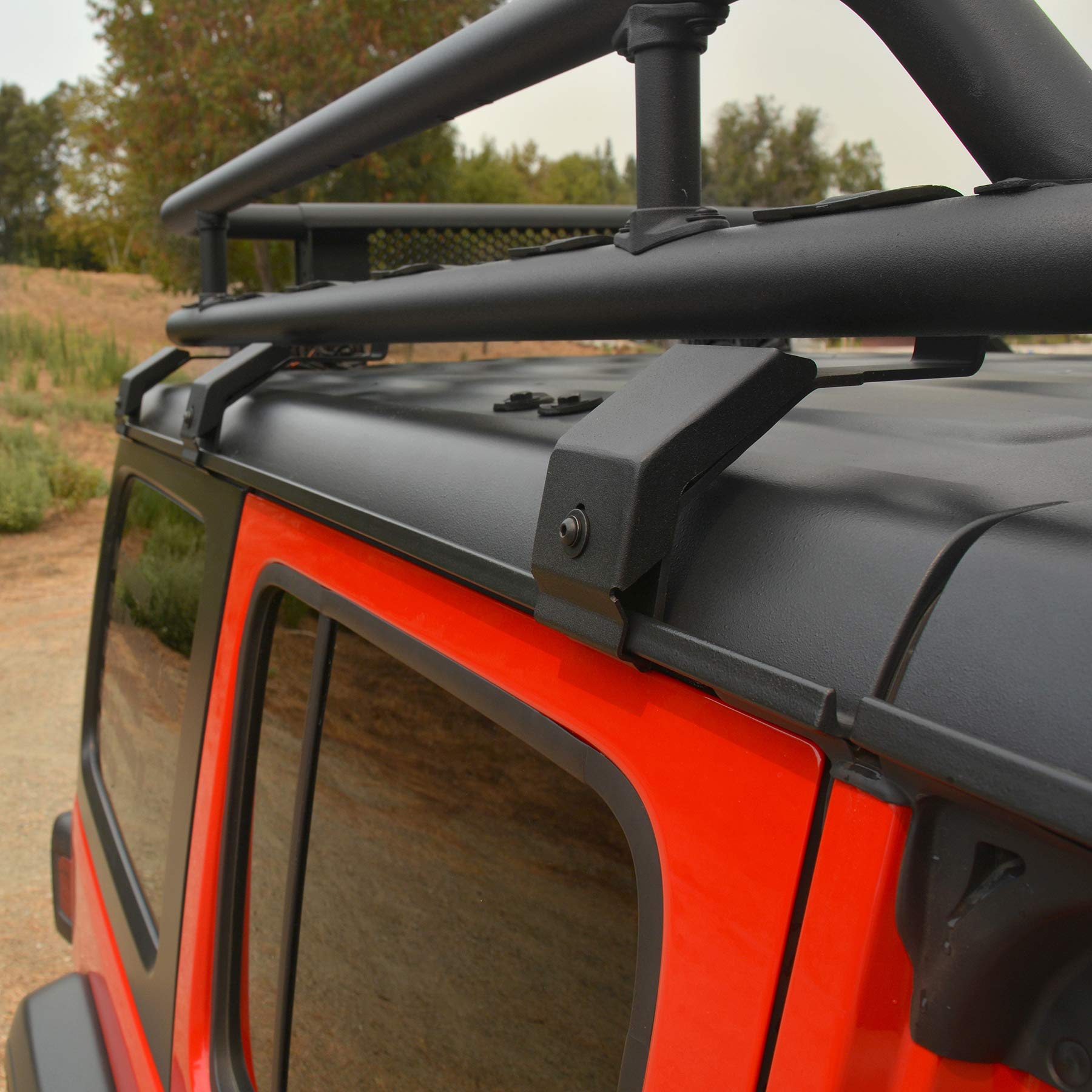 Go Rhino Mounting Kit SRM - 6 Gutter Mounts | Mild Steel, Textured Black | 5910011T | Fits Go Rhino SRM300, SRM400, SRM500, & SRM600 Roof Racks (Excludes SRM300 Racks on Jeep Wrangler)