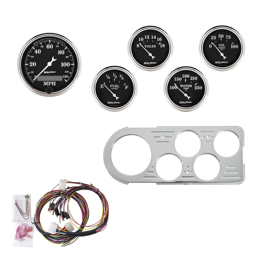 Gauge Kit AutoMeter 7046-OTB, 5 Pc, Ford Truck 48-50, Mph/Fuel/Oilp/Wtmp/Bat, OTB