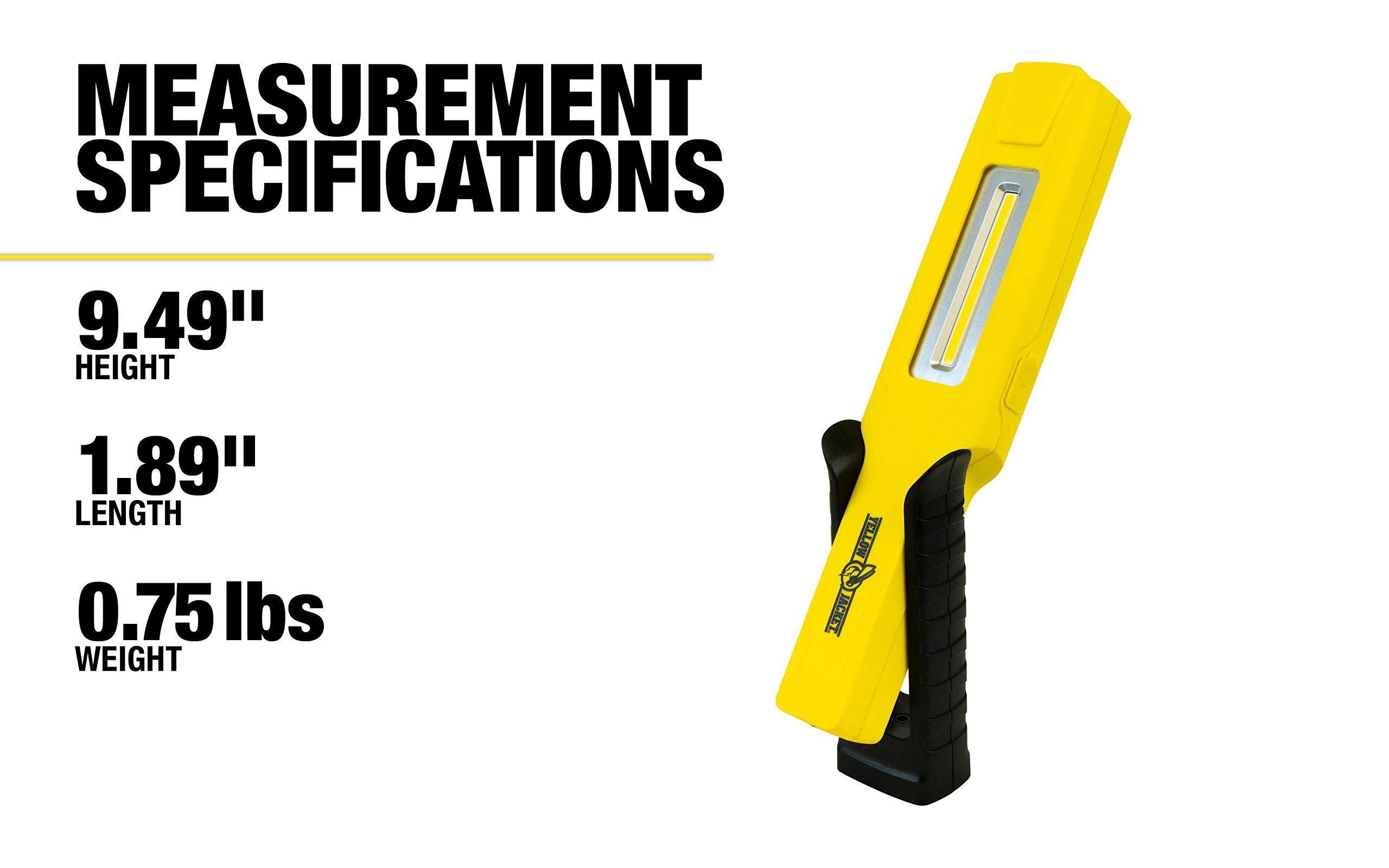 600 Lumen Yellow Jacket LED Rechargeable Handheld Task Light with Magnetic Base and Hang Hook (HHL1060R)