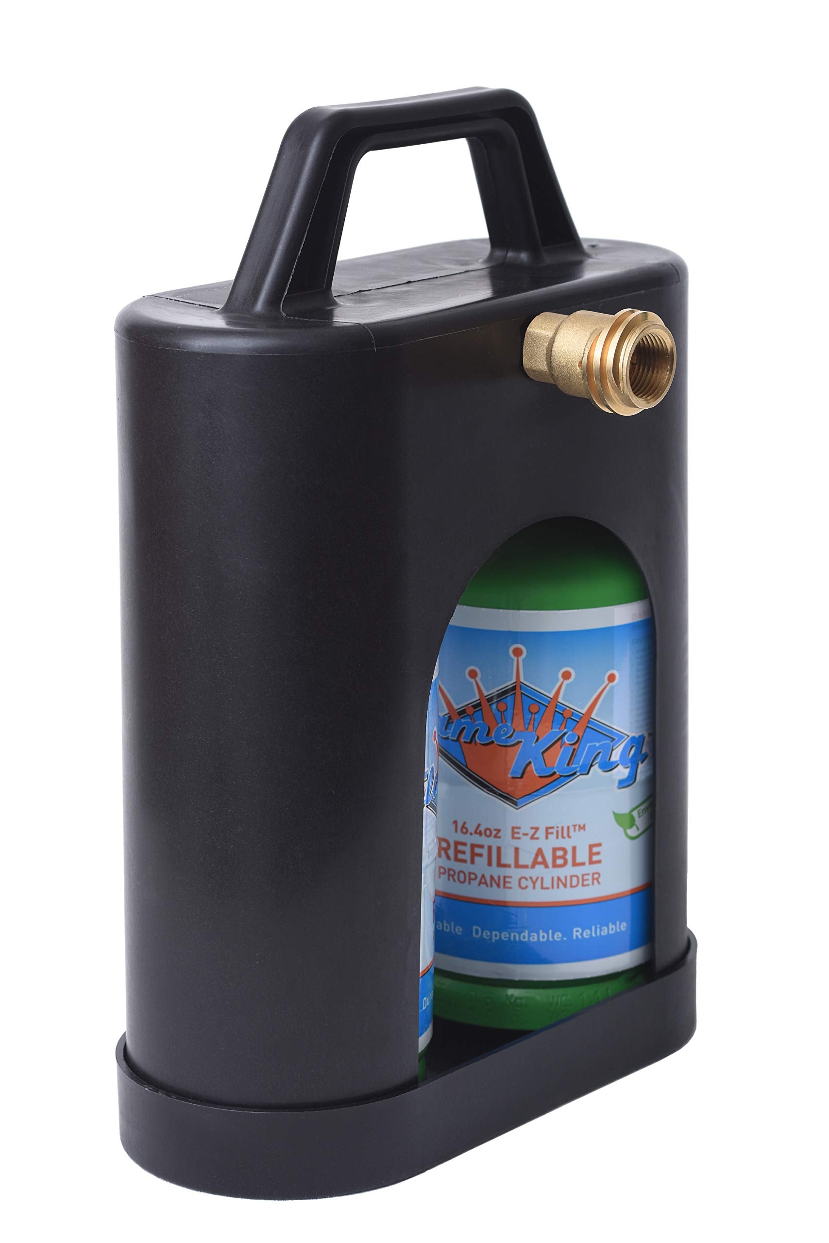Flame King ProBoost YSN1LBPB Dual 1LB Propane Tank Carrier QCC Outlet, Black