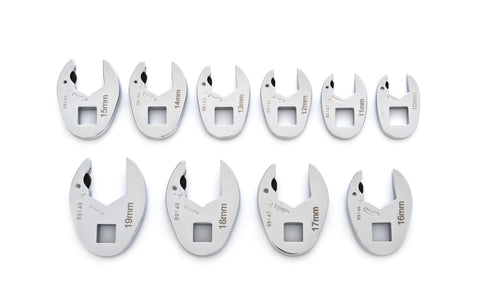 Metric 10 Piece Ratcheting Crowfoot Wrench Set