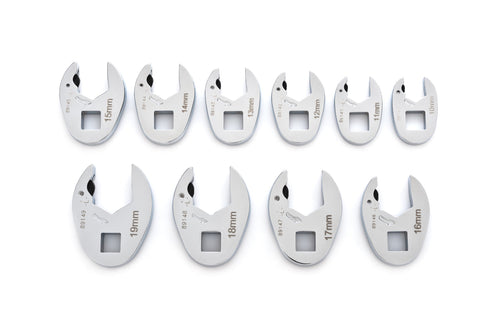 Metric 10 Piece Ratcheting Crowfoot Wrench Set