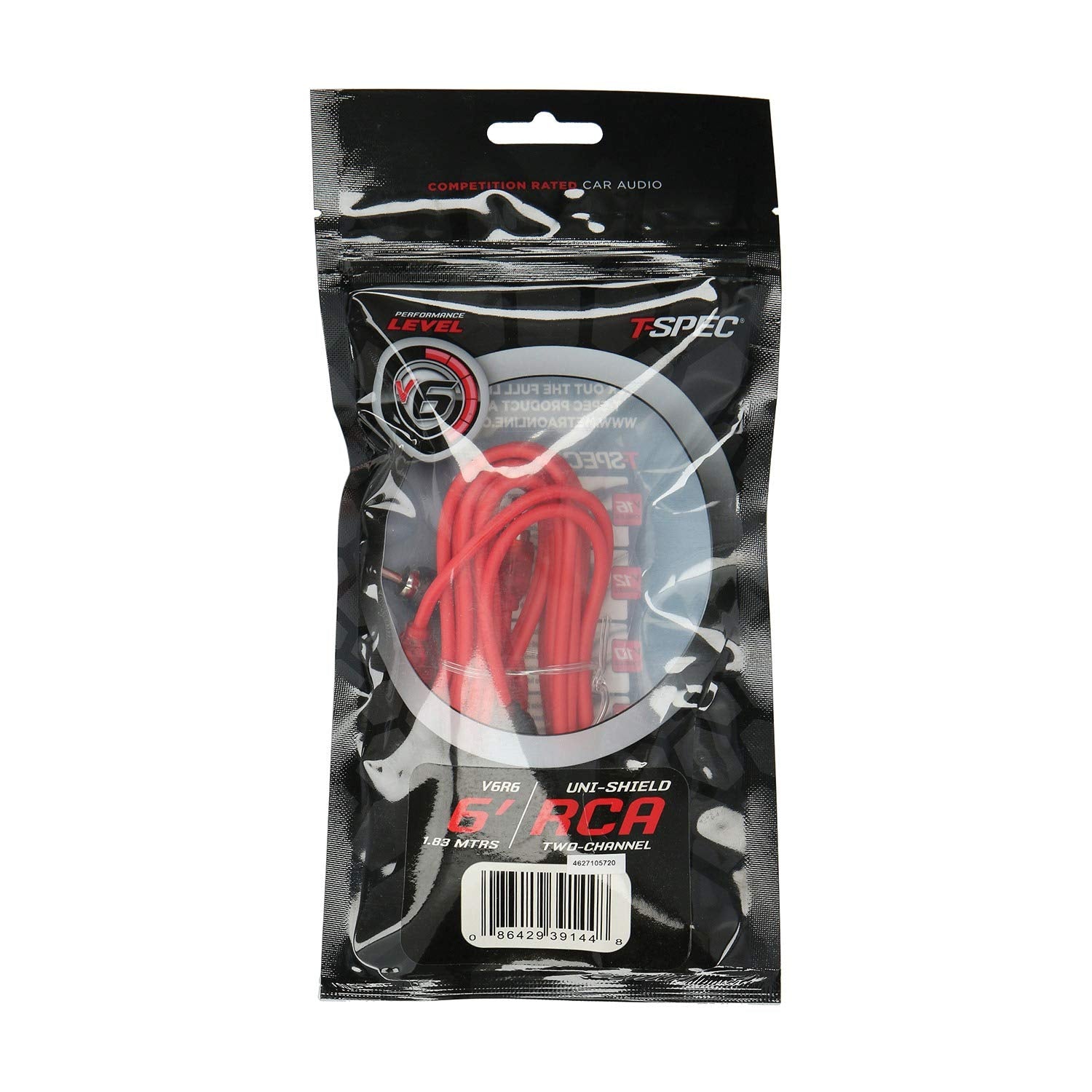 V6R6 T-Spec 2-Channel RCA Cable, 6 Feet v6 SERIES