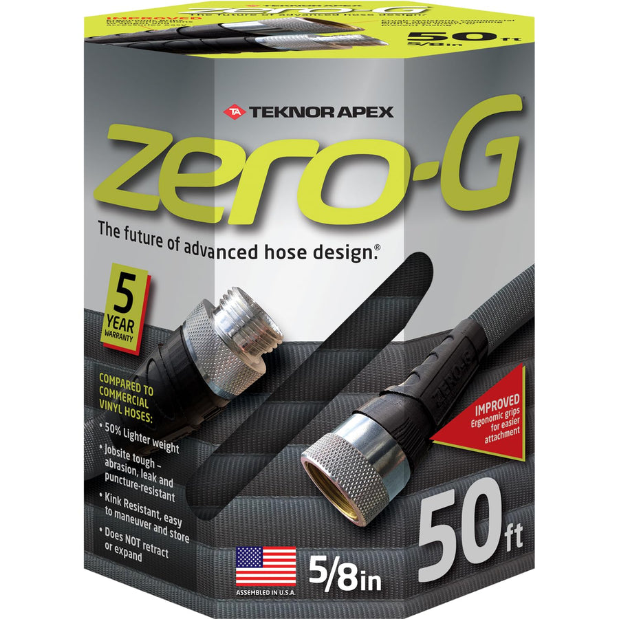 4001-50 zero-G Lightweight, Ultra Flexible, Durable, Kink-Free Garden Hose, 5/8-Inch by 50-Feet, Black