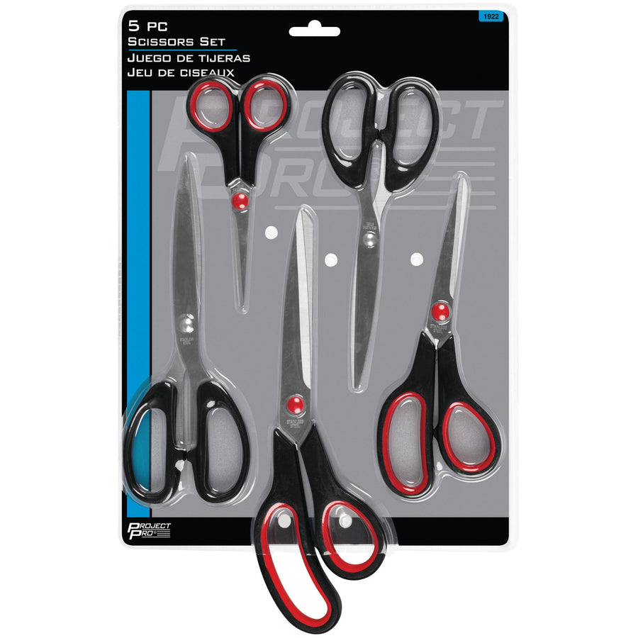 5-Piece Performance Tool 1922 Versatile Stainless Steel Blade Scissors Set with Various Styles and Handle Sizes for Multiple DIY Projects and Tasks