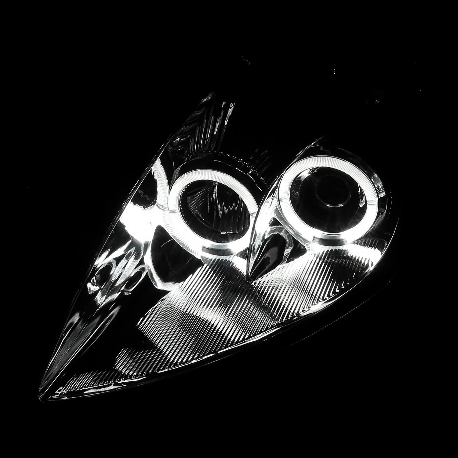 Smoke Halo Projector Headlights SPEC-D TUNING Compatible with 2000-2005 Mitsubishi Eclipse, Left + Right Pair Headlamps Assembly