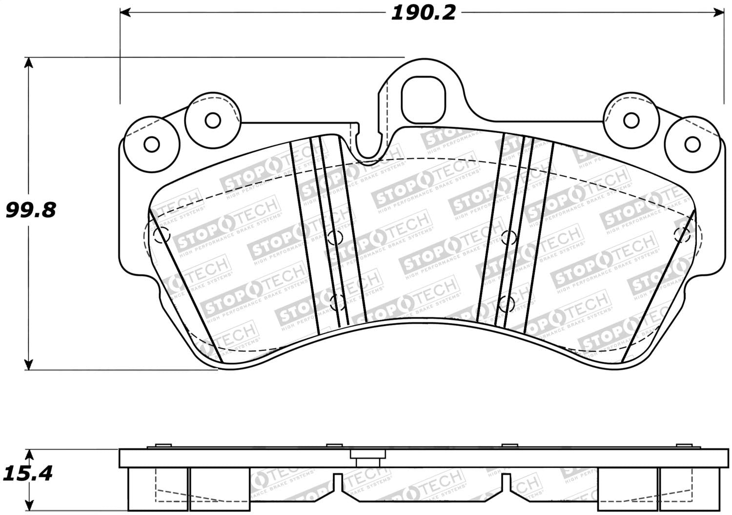 Front StopTech 308.10070 Brake Pads with Shims; Street