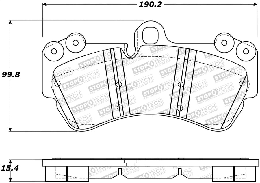 Front StopTech 308.10070 Brake Pads with Shims; Street