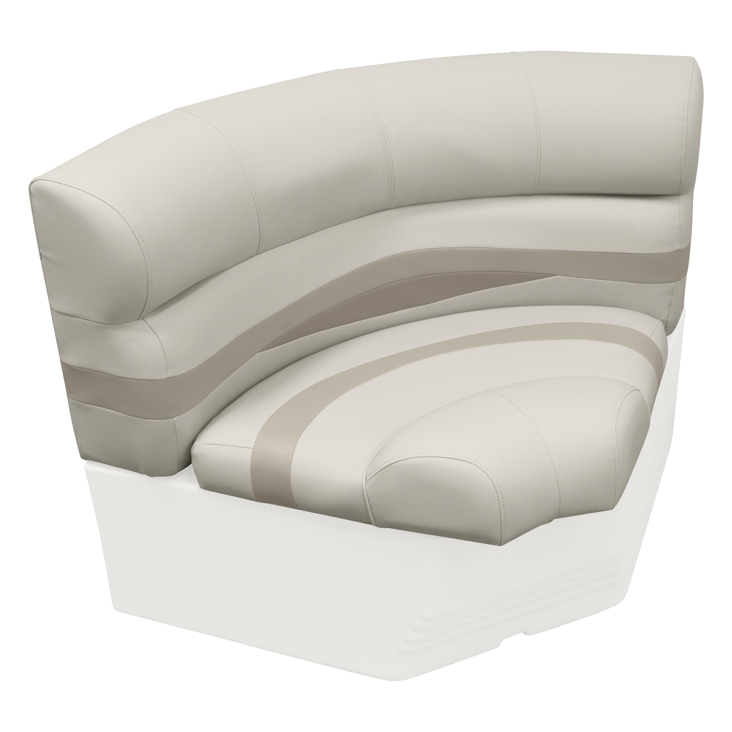 Wise Premier Series BM11002-1066 32" Bow Radius Corner Pontoon Seat Cushion Set, Stone/Mocha Java/Khaki