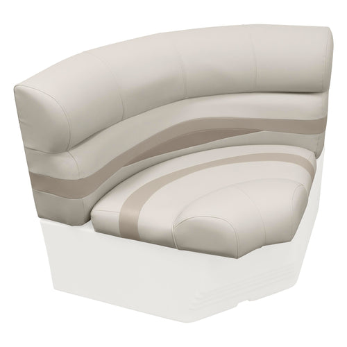 Wise Premier Series BM11002-1066 32" Bow Radius Corner Pontoon Seat Cushion Set, Stone/Mocha Java/Khaki