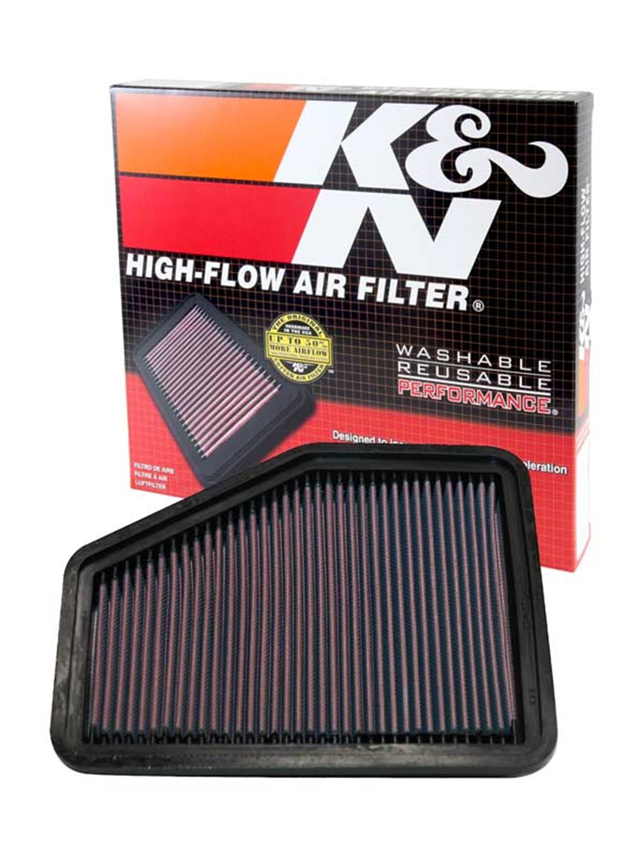K&N High-Flow Original Engine Air Filter: Increase Power: Premium, Washable: Compatible with 2000-2015 Lexus/Toyota: GS300, GS430, SC430, Crown, Soarer, 33-2220
