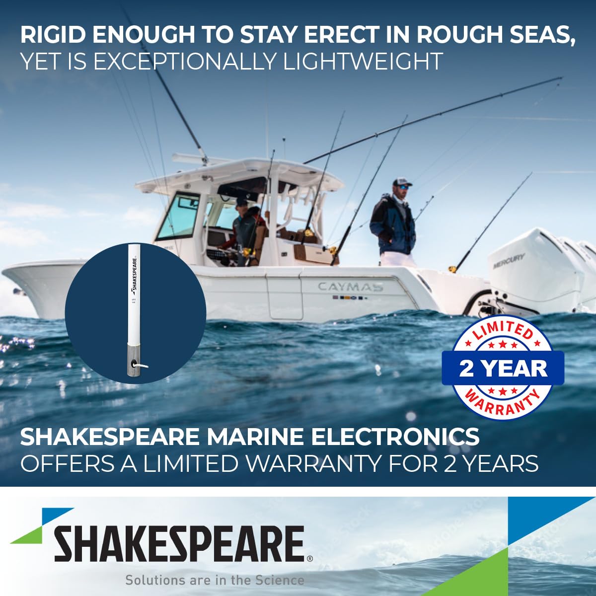 19; Shakespeare 2-PC. VHF Antenna, 9Db Marine 4018 19; 2-PC. VHF Antenna, 9Db, Navy