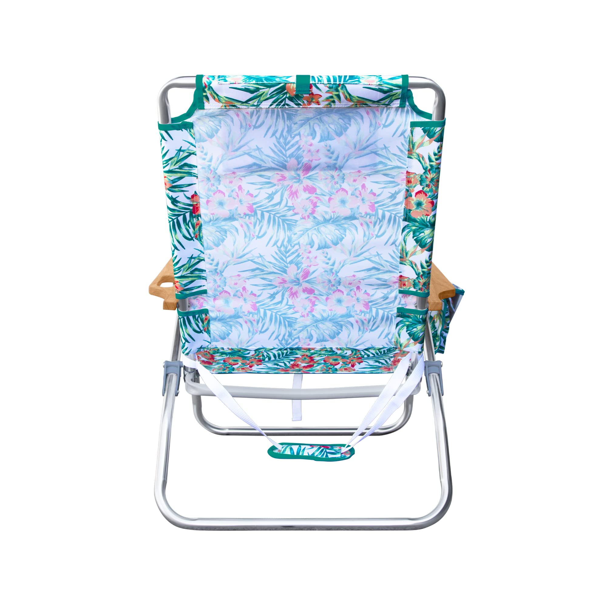Hurley Beach Chair Mid-Height Wood Arm, One Size, Hawaiian Gardens White