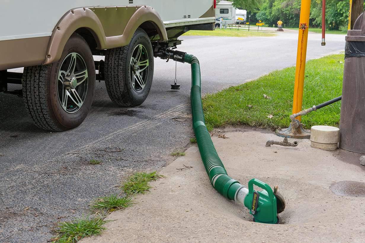 Waste Master 20’ Lippert Extended RV Sewer Hose Management System, Green