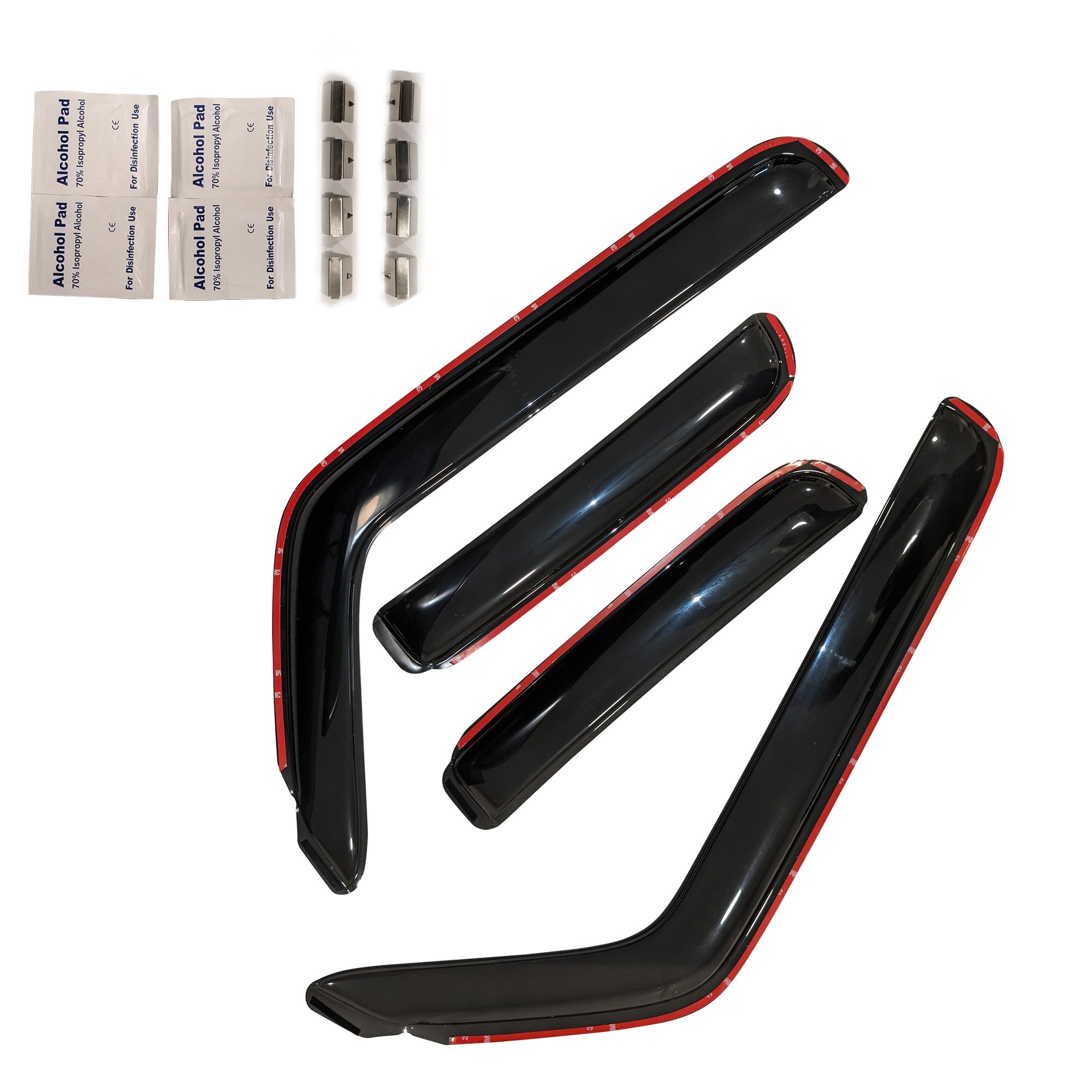 Off Road Black Horse [BHOR in Channel Rain Guards/Wind Deflectors Compatible with 2015-2024 Ford F-150|2015-2024 Ford F-150 Smoke 4 PCs - 1494974IN