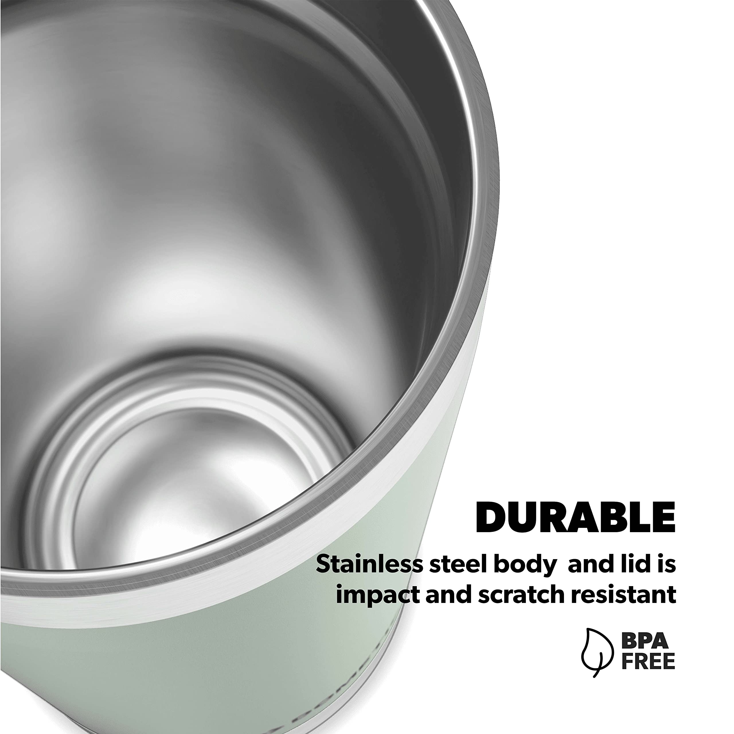 Thermo Dometic Tumbler, Stainless Steel, Vacuum Insulated with Splash Resistant Press-fit Function Lid (Moss, 10 Oz)