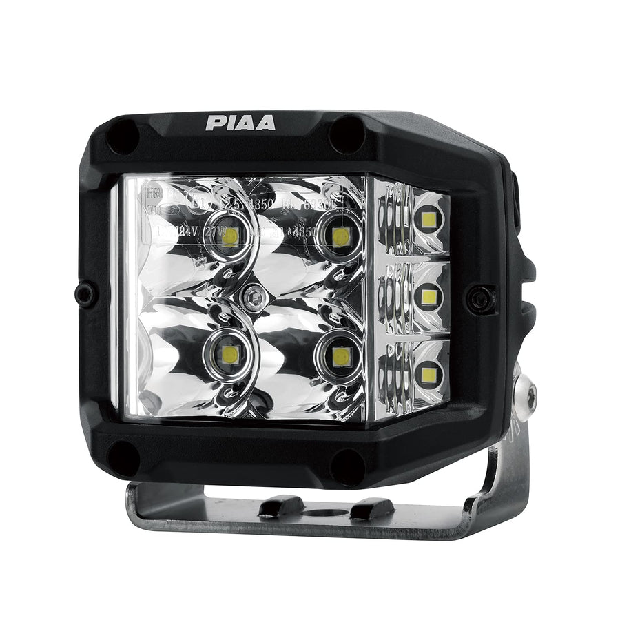 PIAA LED DKQE39E Wide Angle Driving Light Distribution 5600K [QUAD EDGE LED CUBE LIGHTS] 2 Pack 12V/24W IPX7 Compliant ECE Standard