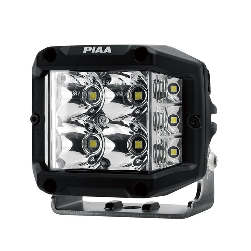 PIAA LED DKQE39E Wide Angle Driving Light Distribution 5600K [QUAD EDGE LED CUBE LIGHTS] 2 Pack 12V/24W IPX7 Compliant ECE Standard