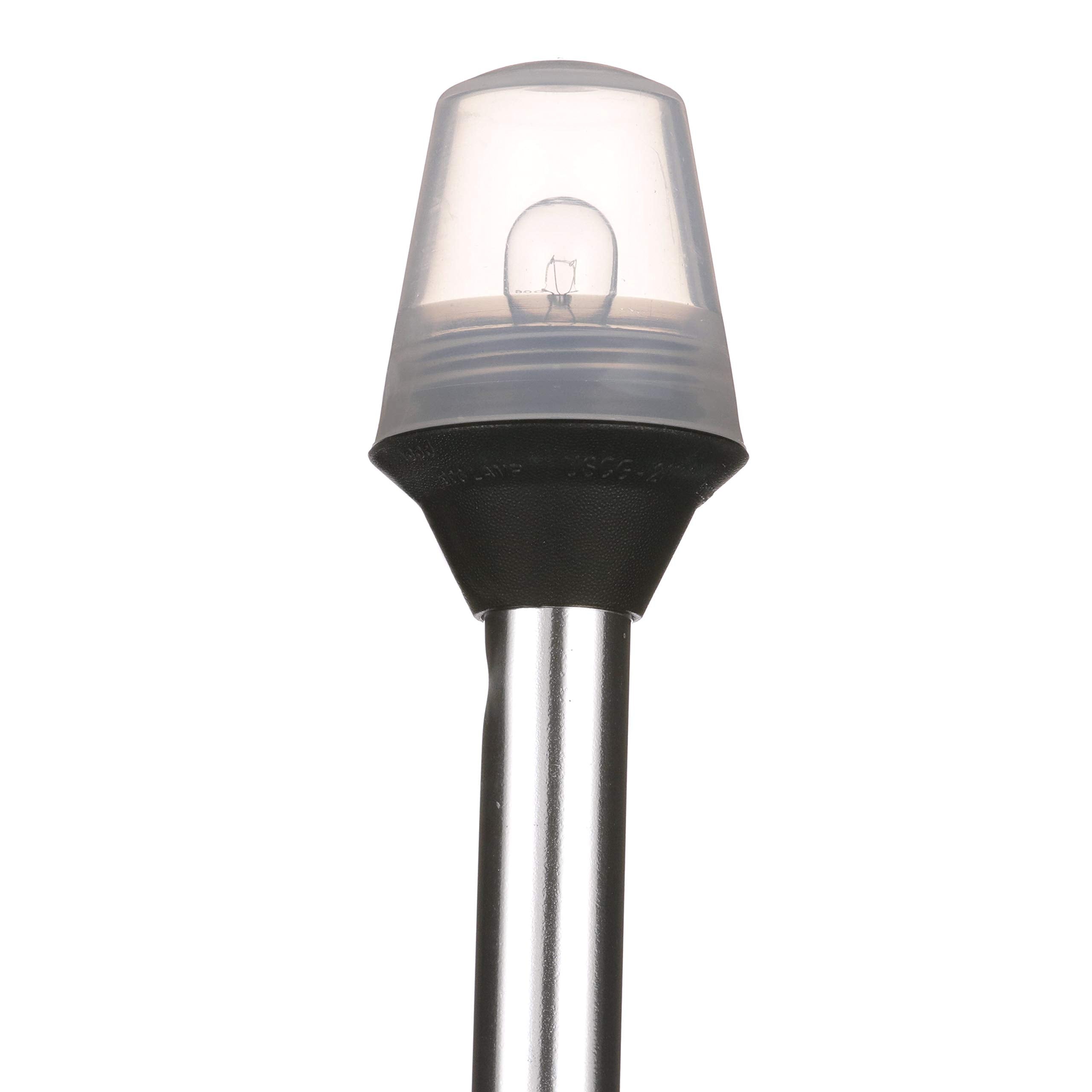 All-Round Attwood Frosted Globe Light, 2-Mile 360-Degrees Illumination, 9-Watt Wedge-Base Lamp, 24-Inch Pole