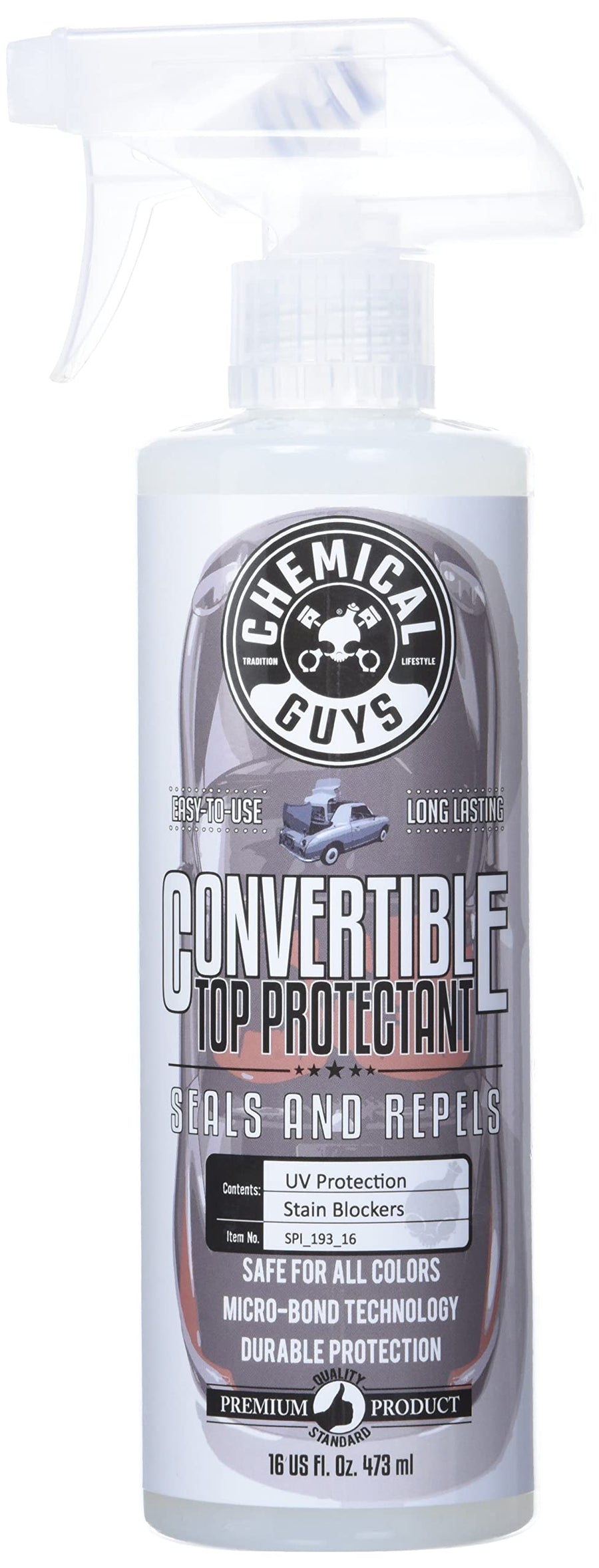 Chemical Guys Convertible Top Protectant and Repellent SPI_193_16, (Helps Prevent Fading & Discoloration on Fabric Sot Tops) 16 fl oz (Packaging May Vary)