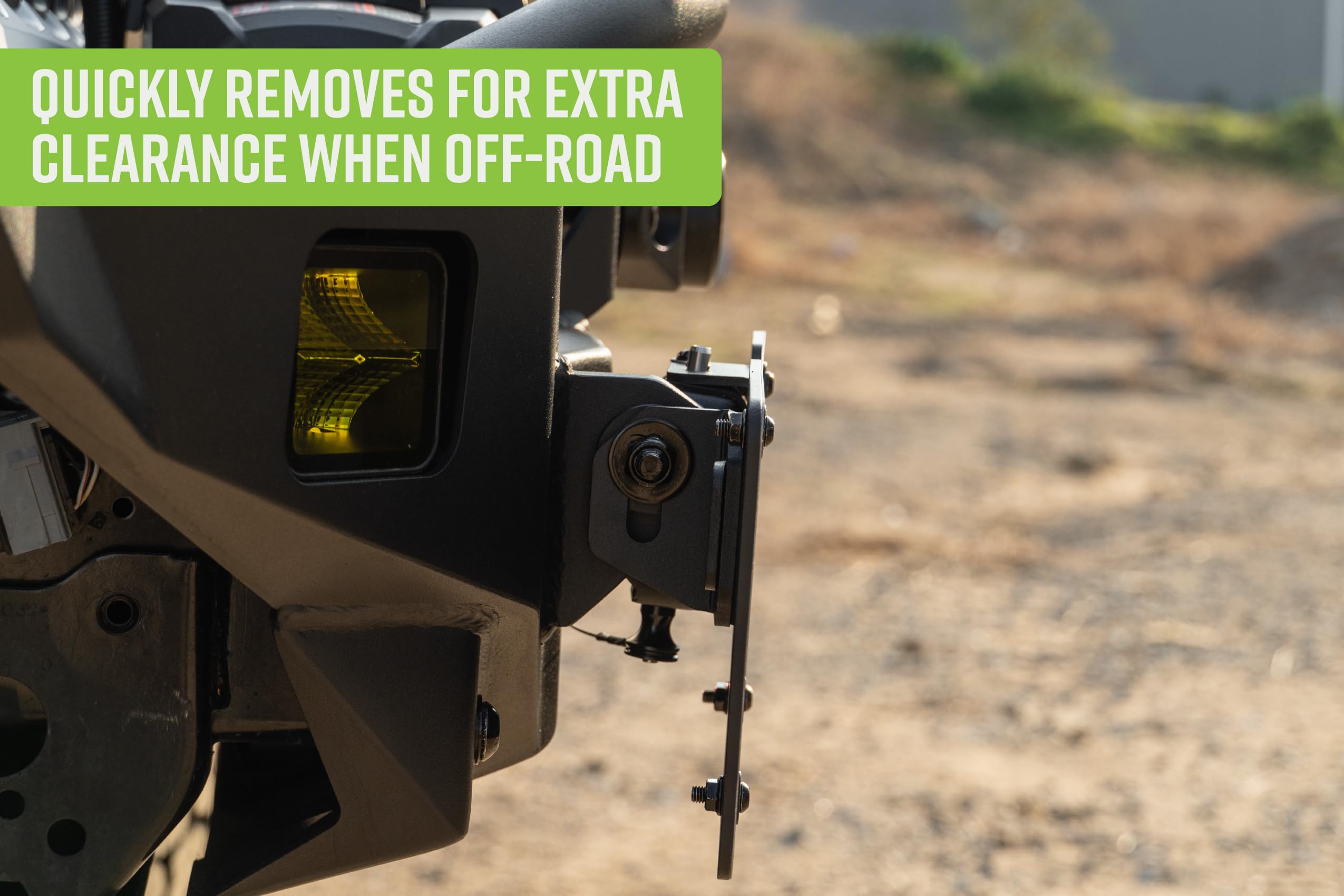 DV8 Offroad Quick Release Universal D-Ring License Plate Mount | Quickly Removes for Extra Clearance When Off-Road | Mounts to Aftermarket & Off-Road Bumpers w/ 1" Diameter D-Ring Mounts | Steel